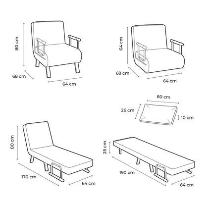 Sofá Cama Convertible Individual 4 en 1 Softfa